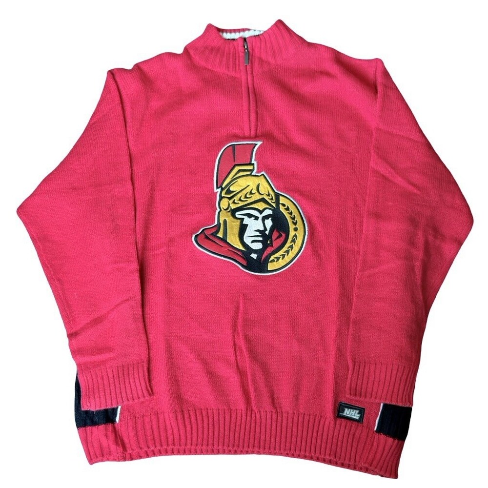 Ottawa Senators NHL Ilanco Quarter Zip Sweater Red Men’s XL NWT